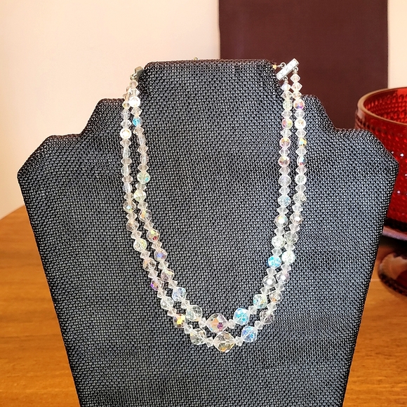 Vintage Aurora Borealis Crystal Necklace and Bracelet - Picture 3 of 10